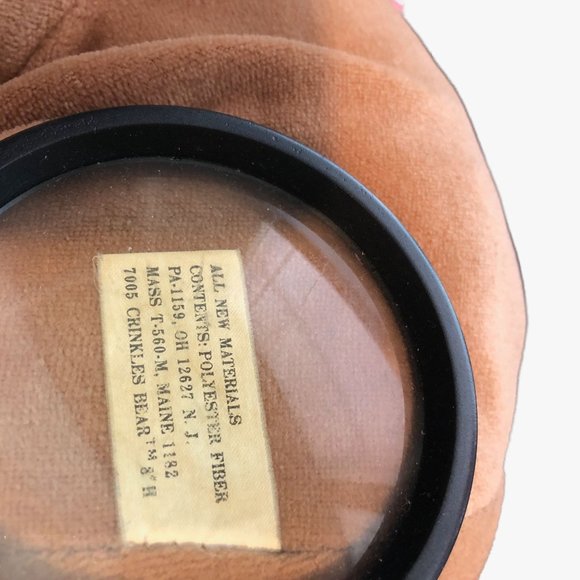 Prestige Toy "Crinkles" Brown Teddy Bear Plush Stuffed 8" 1985 VINTAGE - Picture 8 of 8